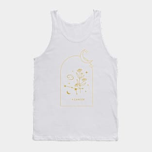 Cancer Zodiac Constellation and Flowers - Astrology and Horoscope Tank Top